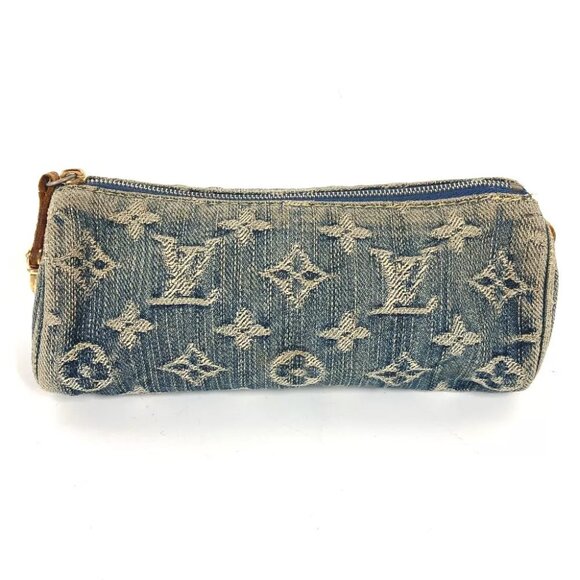 LOUIS VUITTON M95081 MonogramDenim Trousse SpeedyGM Makeup Cosmetic Pouch - Picture 1 of 12